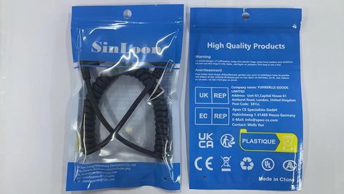 SinLoon 90 Degree USB Type C Spring Cable, 5Gbps Retractable USB3.0 to USB C Charging Cable for Phone, Tablet