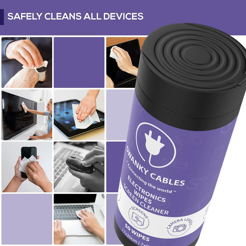 Screen Cleaner Wipes: Electronic Wipes for Screens - Computer, Phone, TV, Monitor Cleaning - Tech Wipes & Microfiber