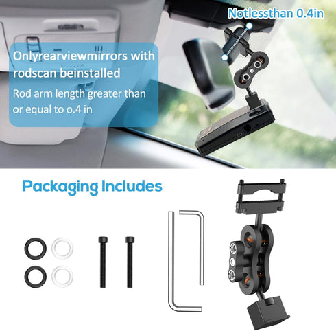 Vovucai Max360C Max3 Max4 Radar Detector Mount,Aluminum Radar Mount,Rearview Mirror Rod Mount Bracketfor Escort IX IXc