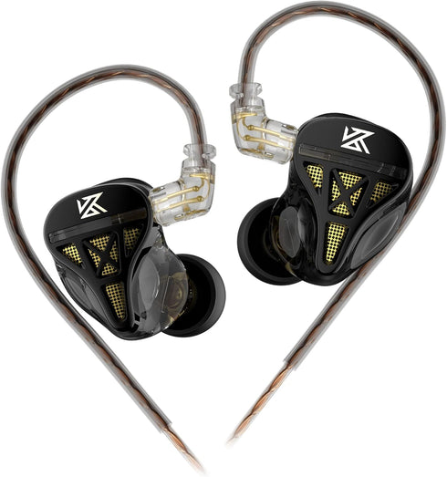 KZ DQS in Ear Monitor Headphones, Dynamic Driver Semi-Open HiFi Bass Earbuds with Detachable Cable for Smartphones/PC