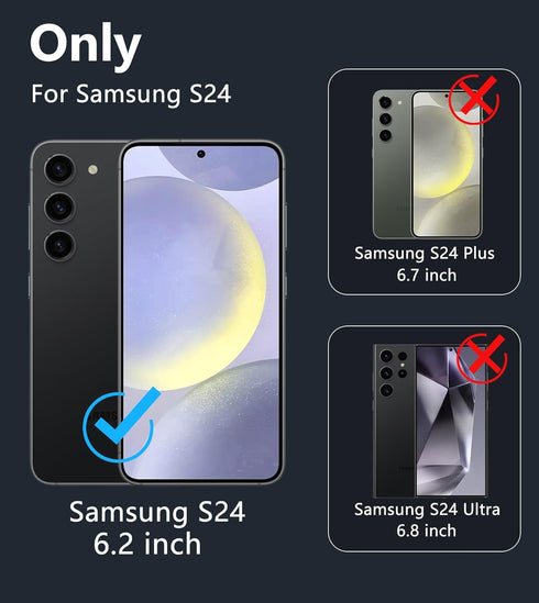 FNTCASE Anti Yellowing Clear Case for Samsung Galaxy S24, Military Grade Protection Slim Shockproof Transparent Cover