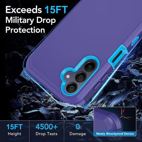 Shop Samsung Galaxy A15 5G Case - Rugged, Heavy Duty, Full Body Protection with Built-in Screen Protector (Blue).