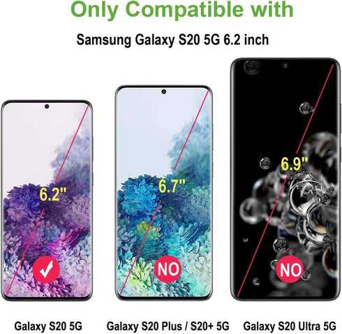 2 Pack Anti Blue Light Tempered Glass Screen Protector for Samsung Galaxy S20, 9H Hardness, Eye Protection