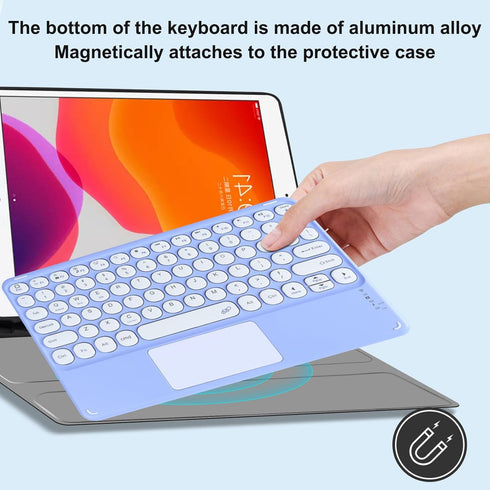 Wireless Keyboard with Touchpad, Ultra-Slim Portable Rechargeable Bluetooth Keyboard for OS Android Windows Devices