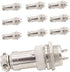Aviation Plug Connector, 10 Pairs Male Female Panel Metal Wire Connector, 16mm Socket (2 Pins 10-Pack)