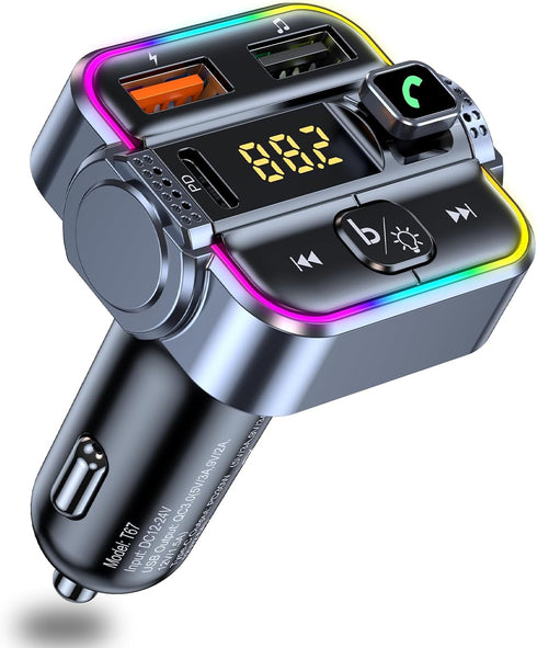 skybess FM Transmitter for Car Bluetooth, Upgraded PD30W USB C & QC3.0 USB