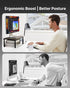 3 15.6" HUANUO Monitor Stand, Monitor Stand Riser Height Adjustable, Monitor Riser with Airflow Vents, Laptop Stand