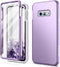 SURITCH 360 Protective Case for Samsung Galaxy S10e, Matte Purple, Rugged Hybrid Bumper, Built-in Screen Protector,