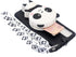 Case Compatible with Samsung Galaxy A12 5G, 3D Cute Animals Pandas Cartoon Soft Black Silicone Wallet Case with Strap