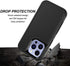 iPhone 14 Pro Max Case - Heavy Duty Shockproof Cover with Glass Screen & Camera Lens Protectors (Black)