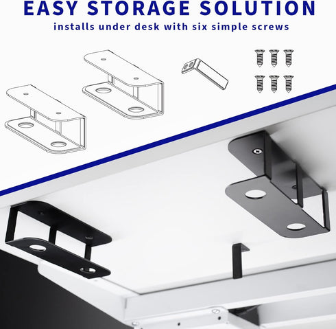 VIVO Universal Under Desk Laptop Storage Mount, Tablet Mounting Brackets, Hidden Docking Station Holder, 3 Parts
