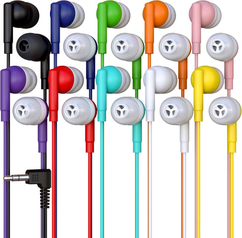 Redskypower 20 Pack Bulk Wired Earbuds, In Ear Headphones with 3.5mm Jack, 4ft