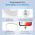 MAGNICPRO 3ft 514 LED Phone Lightning Cable with Magnetic Tip, Magnetic Cord Holder & Blue Night Glow Light Durable