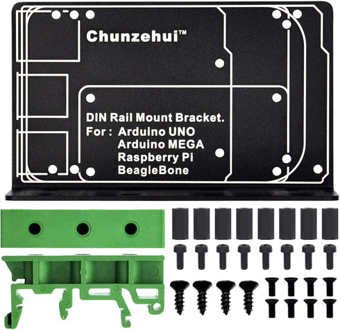 DIN Rail Mount Bracket for Raspberry Pi 1A+ 1B+ 2B 3B 4B Zero, UNO Mega-2560