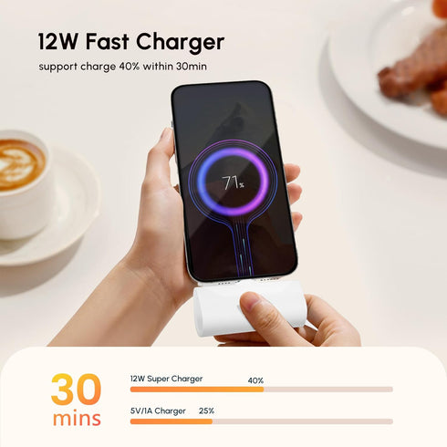 TCNOLL 17, 4800mah Pack 16/15 Mini USB C Power Bank for iPhone Compact Handy Portable Charger Backup Battery Compatible