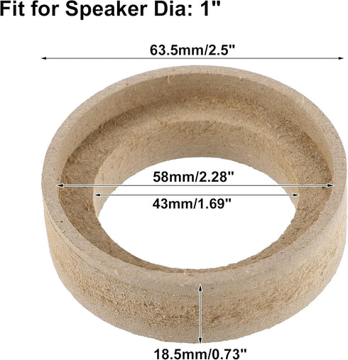 uxcell 4 Pcs Universal 1 Inch Speaker Subwoofer Mounting Spacer Rings, Solid Wood, Beige