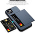 Nvollnoe for iPhone 13 Case with Card Holder Heavy Duty Protective Dual Layer Shockproof Hidden Card Slot Slim Wallet Case for iPhone 13 for Women&Men(Blue)
