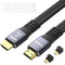 Flat HDMI Cable 25 Feet, 4K HDMI High Speed Braided Cord, Pure