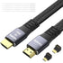 Flat HDMI Cable 25 Feet, 4K HDMI High Speed Braided Cord, Pure