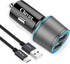 Rapid USB C Car Charger, Compatible for Samsung Galaxy S24/S23/S22/S21/Note 20/Ultra/10/Plus/9/8, Quick Charge 3.0