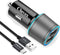 Rapid USB C Car Charger, Quick Charge 3.0 Dual USB 18W Fast Charger for Samsung Galaxy S23/S22/S21/Note 20/Ultra/10/Plus