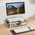 gianotter White Monitor Stand Riser, Desk Organizer with Drawer and Pen Holder, 2-Tier Computer Stand