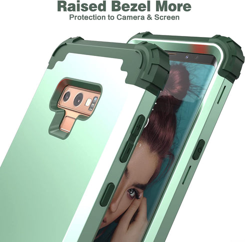 IDweel Case for Galaxy Note 9, 3 in 1 Shockproof Slim Hybrid Heavy Duty Protection Cover (Mint)