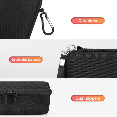 BOVKE Carrying Case for Blue Tees Golf Player Go Compact GPS Speaker, Portable Bluetooth Music & Audible GPS, Black