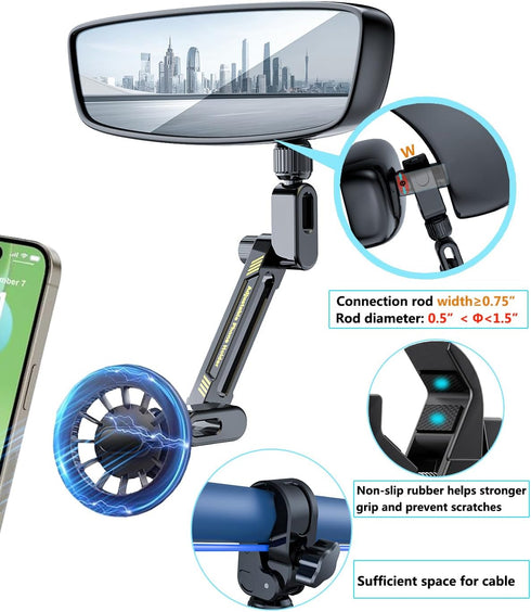Okyfree 360 16 15 14 13 12 Magnetic Phone Holder for Car, Rear View Mirror Phone Holder Car Mount Magsafe Adjustable
