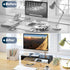 TEAMIX 20 inch Monitor Stand Riser, Wood Stand for Desk, Computer Stand with Keyboard Organizer, Black