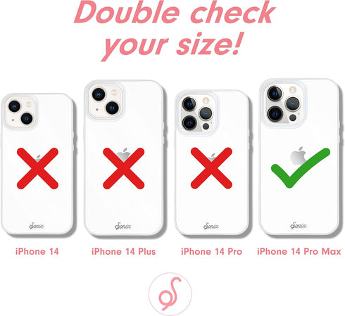 Sonix Case for iPhone 14 Pro Max, Compatible with MagSafe, 10ft Drop Tested, Glitter Smiley