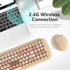 MOFII 7 8 10 Wireless Keyboard and Mouse Combo, Retro Typewriter Keyboard with Multi-Media Function Keys and Number Pad