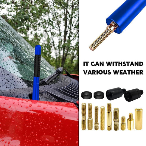 Surosha 4.7 Inch Car Short Antenna, Car Radio Antenna, Aluminum AM/FM Radio Vehicle Screw-in Stubby Aerial, Auto