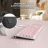 iRoboosta 104 Quiet Keyboard Wired Membrane Keyboard Pink, Full Size Keys Typewriter Key Board with Number Pad, White