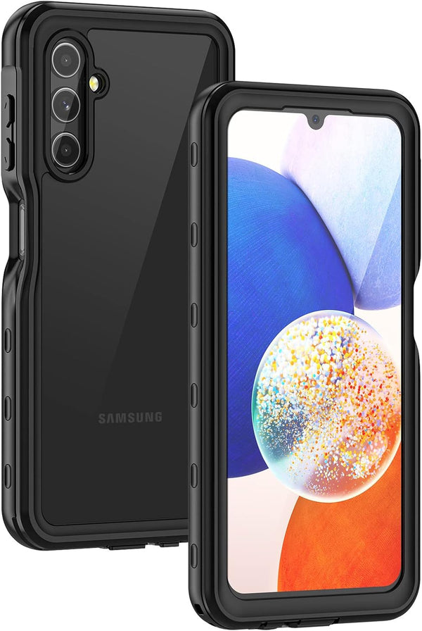 Lanhiem IP68 Waterproof Dustproof Case for Samsung Galaxy A14 5G, Rugged Full Body Protective Cover, Black/Clear