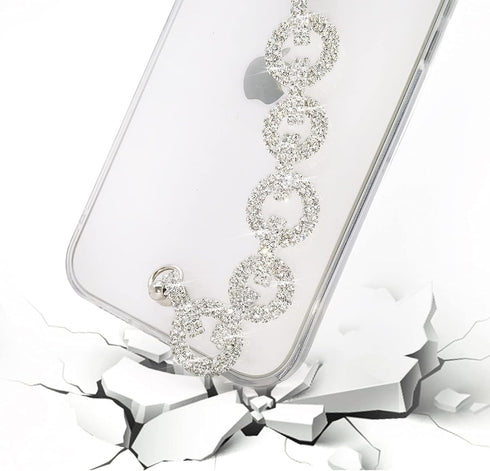 Bonitec Clear Bracelet Case Compatible with iPhone 12 Pro Max, 3D Glitter Sparkle Bling Strap, Luxury Protective Cover
