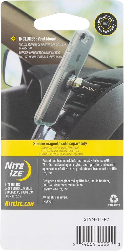 Nite Ize Steelie Vent Mount - Additional Car Vent Mount for Cell Phones - Compatible Phone Accessories for Steelie