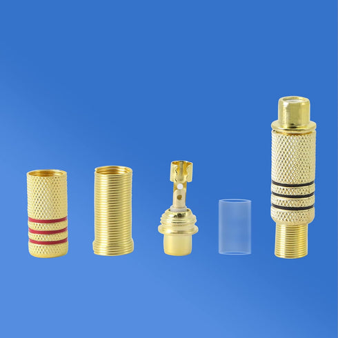 PNGKNYOCN RCA Audio Connector, Screws Audio Video AV Stereo Female Jack with Gold Plated Solder Adapter, 4-Pack
