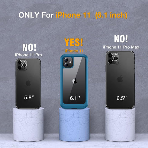 Miracase Glass Series Case for iPhone 11, Full-Body Rugged Bumper with Built-in Tempered Glass Protector