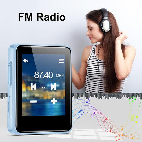 woolynew 64GB MP3 1.8 inch 512GB, Player, Bluetooth Music Player, Portable High Fidelity Lossless Music Player