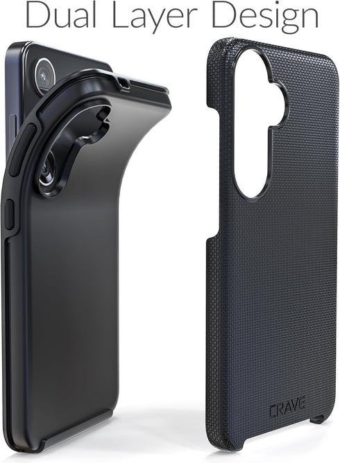 Crave Dual Guard Case for Samsung Galaxy S24, Black, Shockproof Protection Dual Layer Case