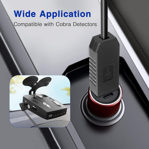 Radar Detector Power Cable for Cobra RAD350 380 450 480i 700i XRS9370 955 5300 9940