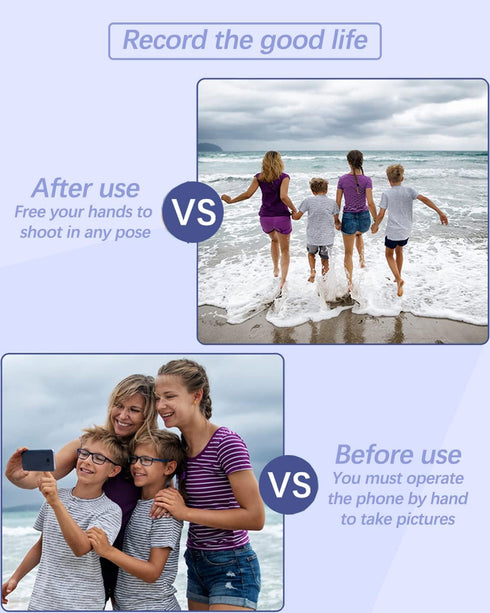 Wireless Remote for iPhone Camera, Bluetooth Remote Capture for Perfect Moments Hands-Free, Works with Smartphones and