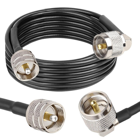 MOOKEERF CB Coax Cable - 15FT RG58 UHF PL-259 Male to Male