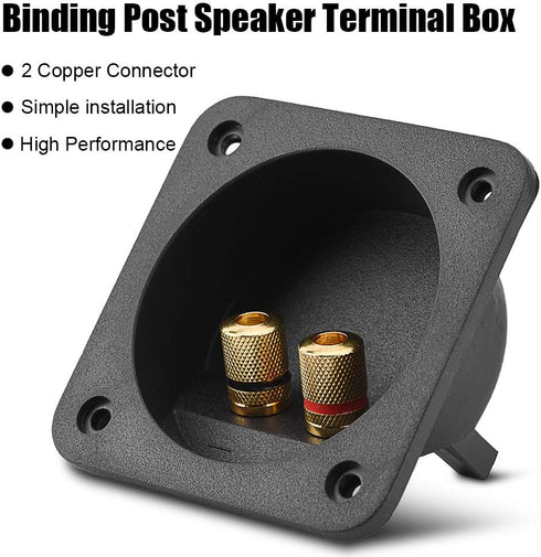 Speaker Box Terminal Cup, Square Double Binding Post Subwoofer Box Speaker Terminal Plates for DIY Home Car Stereo Speaker