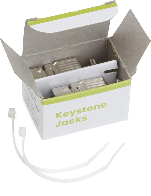 trueCABLE Shielded Cat6 Keystone Jack, Toolless, PoE++ 100W, UL Listed, ETL Verified, 2 Pack Modular RJ45 Female