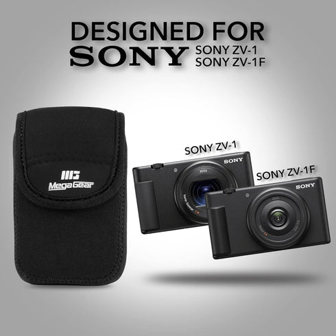 MegaGear Ultra Light Neoprene Camera Case, Compatible with Sony ZV-1F, ZV-1, Black