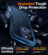 TORRAS iPhone 15 Pro Max Case - Navy Blue Titanium, Slim Shockproof, 12FT Military Grade, Translucent Matte Hard Back.