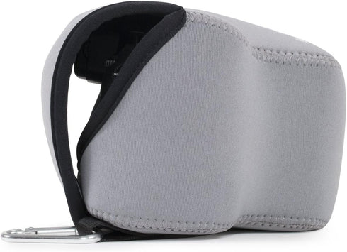 MegaGear "Ultra Light" Neoprene Camera Case Bag with Carabiner for Panasonic Lumix DMC-FZ300 - Grey
