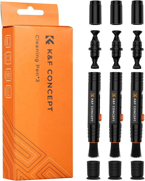 K&F Concept Professional Lens Cleaning Pen*3, Soft Brush, Carbon Head for Canon, Nikon, Sony Digital Camera Cleaning